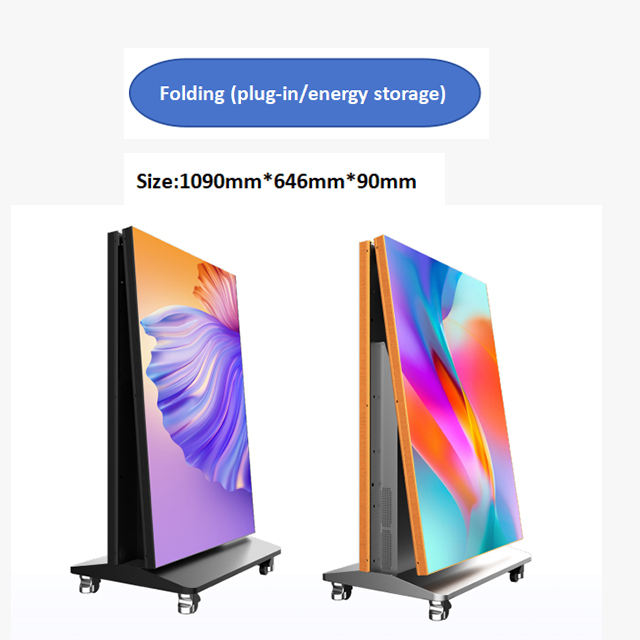 PH1.875 Portable Foldable  LED Display  Movable Floor Standing Screen Poster Wifi Display