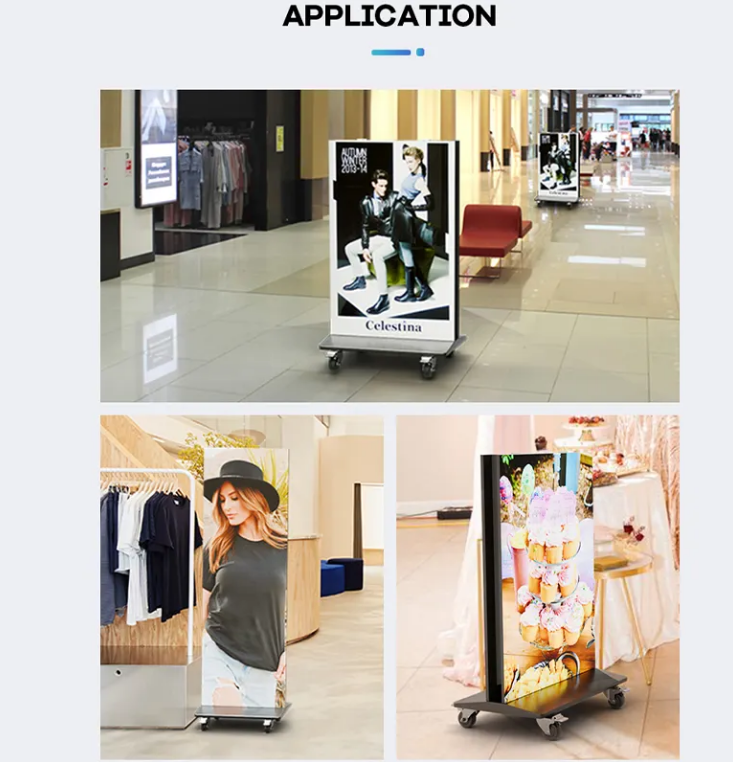 PH1.875 Portable Foldable  LED Display  Movable Floor Standing Screen Poster Wifi Display
