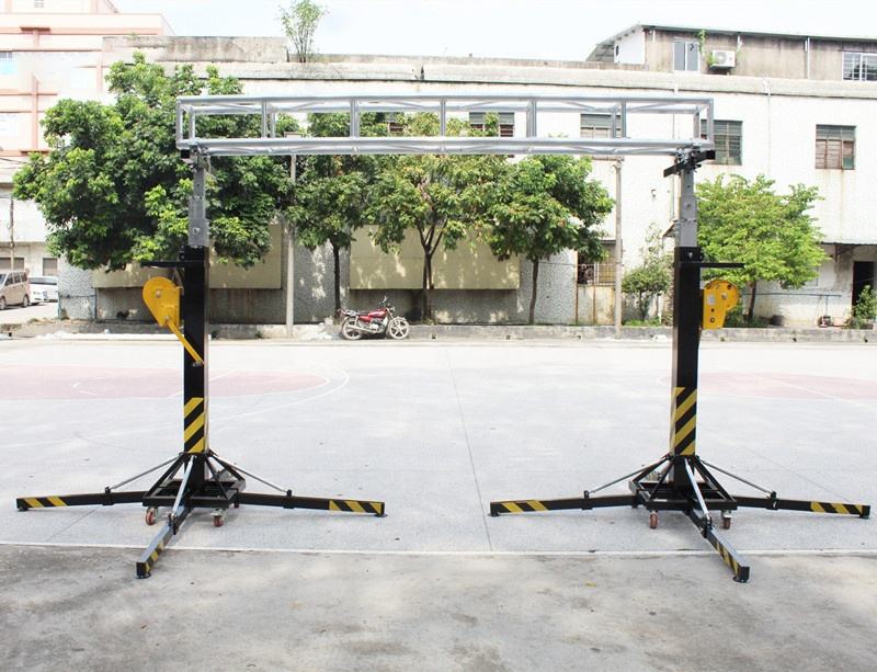 2 pcs 6M Height Telescopic Mobile Truss Lift Stand Square Sound Lighting Events LED display Hand Crank Stand  Aluminum Alloy