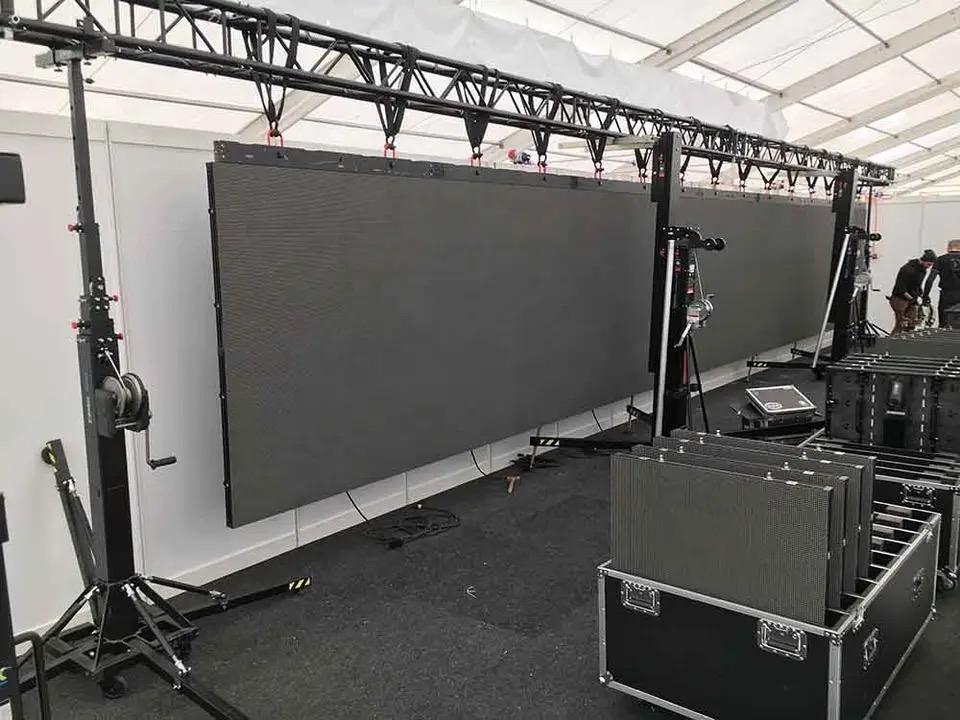 2 pcs 6M Height Telescopic Mobile Truss Lift Stand Square Sound Lighting Events LED display Hand Crank Stand  Aluminum Alloy