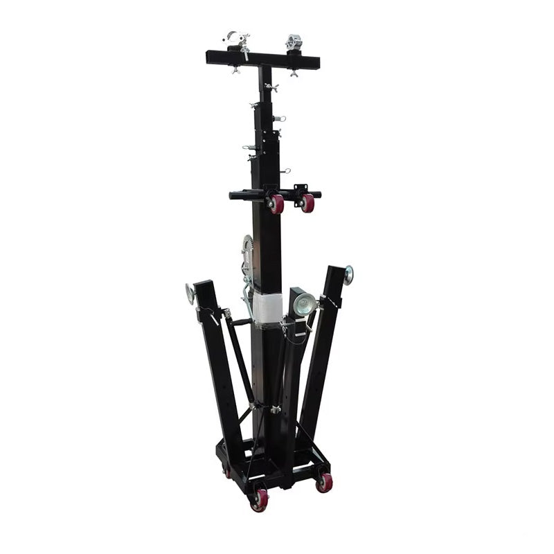 2 pcs 6M Height Telescopic Mobile Truss Lift Stand Square Sound Lighting Events LED display Hand Crank Stand  Aluminum Alloy