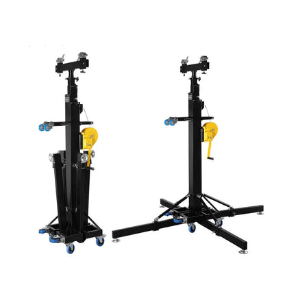 2 pcs 6M Height Telescopic Mobile Truss Lift Stand Square Sound Lighting Events LED display Hand Crank Stand  Aluminum Alloy